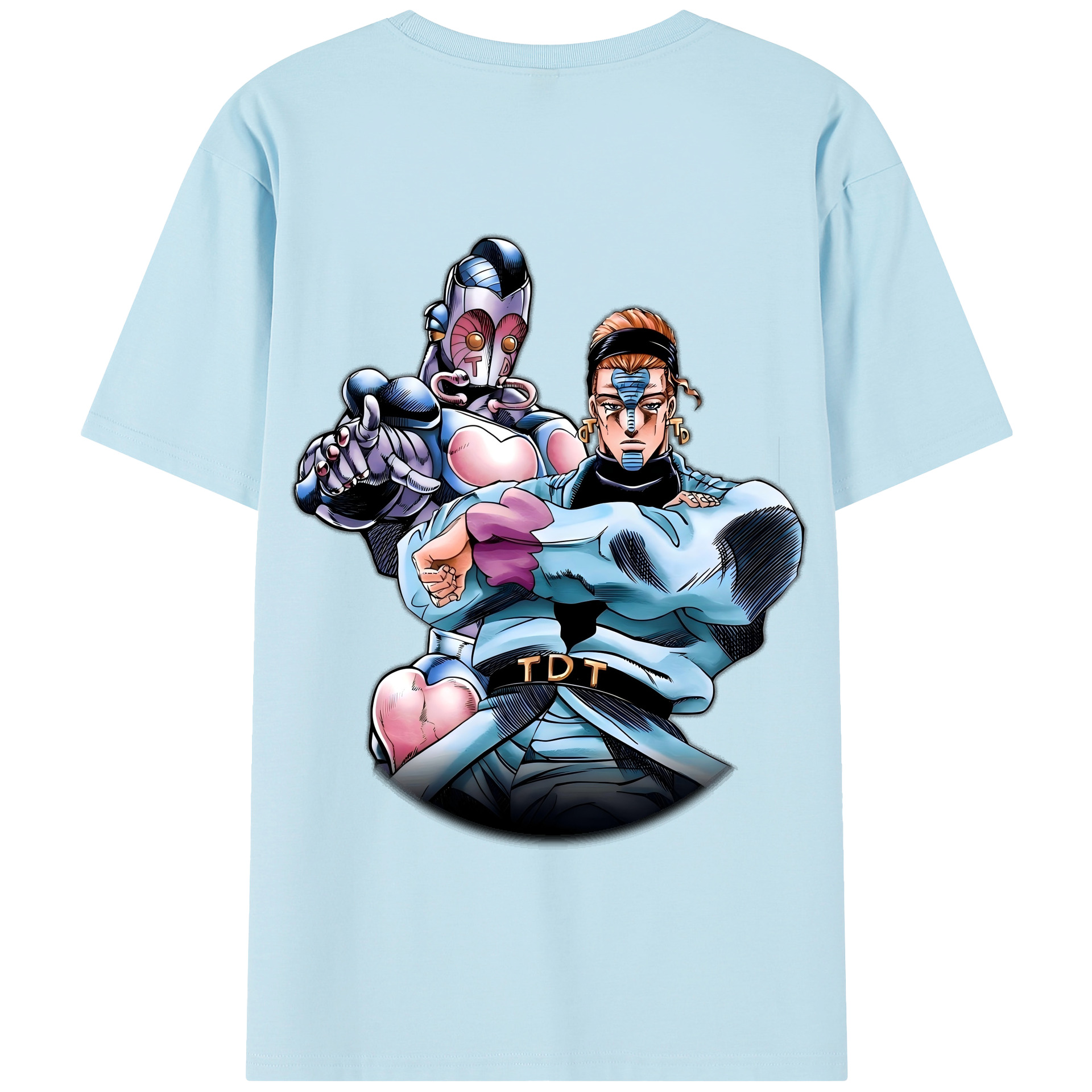 （画像用） ジョジョの奇妙な冒険 ひがしかた じょうすけ JoJo's Bizarre Adventure Higashikata Josuke 綿100％半袖Tシャツ（背面プリント）